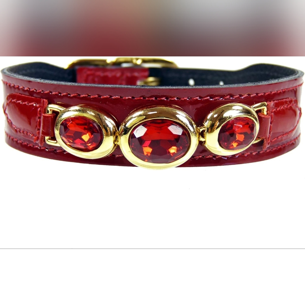 NEW tags Hartman & Rose Regency Dog Collar, 20 to 22-Inch, Red Patent